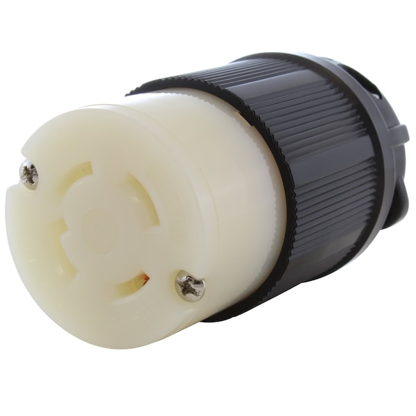 Locking Connector, L16-30R, 30 A, 480V AC, Three Phase, 4 Pole, Screw Terminals, Yellow